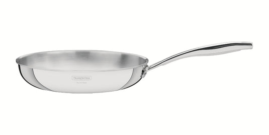 Tramontina Grano 26 cm 2.2 L shallow stainless steel frying pan with tri-ply body and long handle