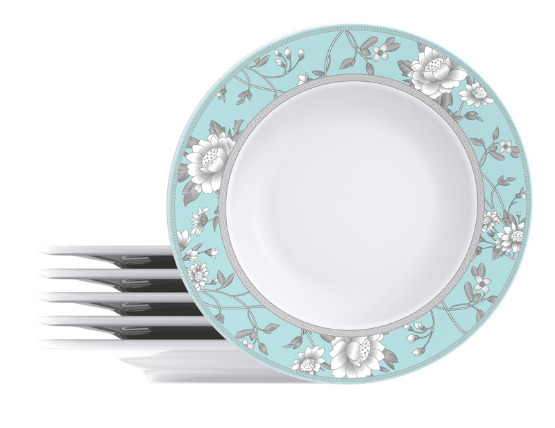 Load image into Gallery viewer, Tramontina Helen 6-Piece Set of Decorated Porcelain Dinner Plates, 27 cm
