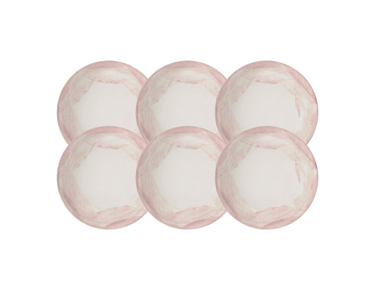 Tramontina Rosé 6-Piece Set of Decorated Porcelain Soup Plate, 22 cm