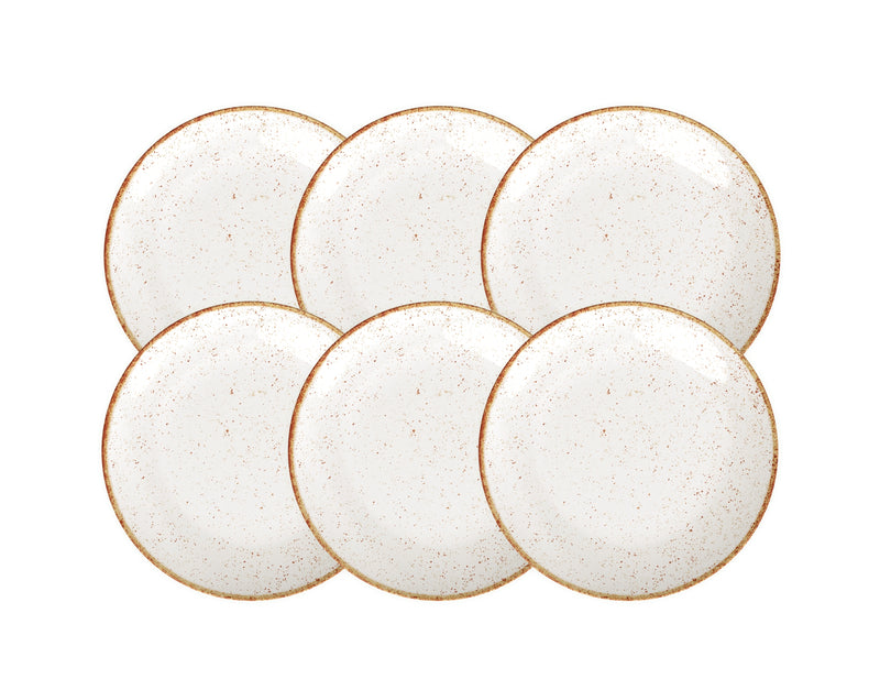 Load image into Gallery viewer, Tramontina Rustico Brown 6-Piece Set of Decorated Porcelain Dinner Plates, 28 cm
