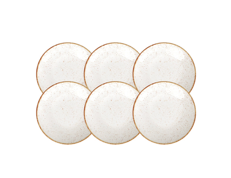 Load image into Gallery viewer, Tramontina Rustico Brown 6-Piece Set of Decorated Porcelain Dessert Plates, 21 cm
