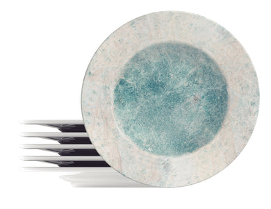 Tramontina Fluorita 6-Piece Set of Decorated Porcelain Dinner Plates, 21 cm