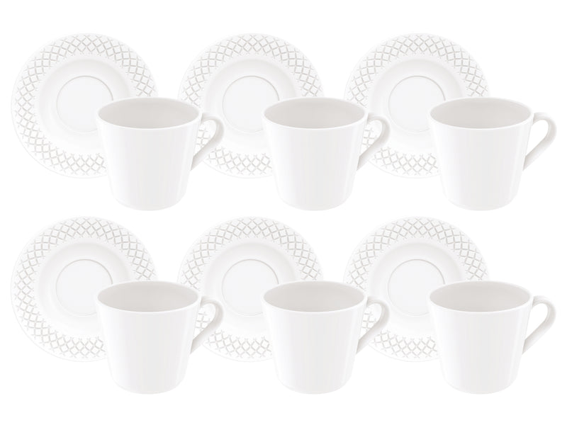 Load image into Gallery viewer, Tramontina Ingrid 12-Piece Set of Decorated Porcelain Tea Cups and Saucers, 185 ml
