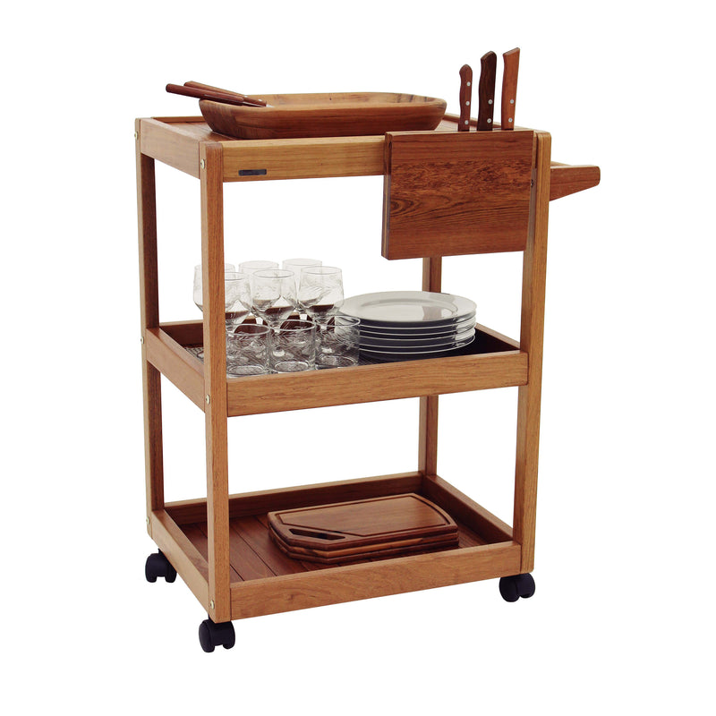 Load image into Gallery viewer, Tramontina Churrasco Serving Trolley in Jatoba Wood

