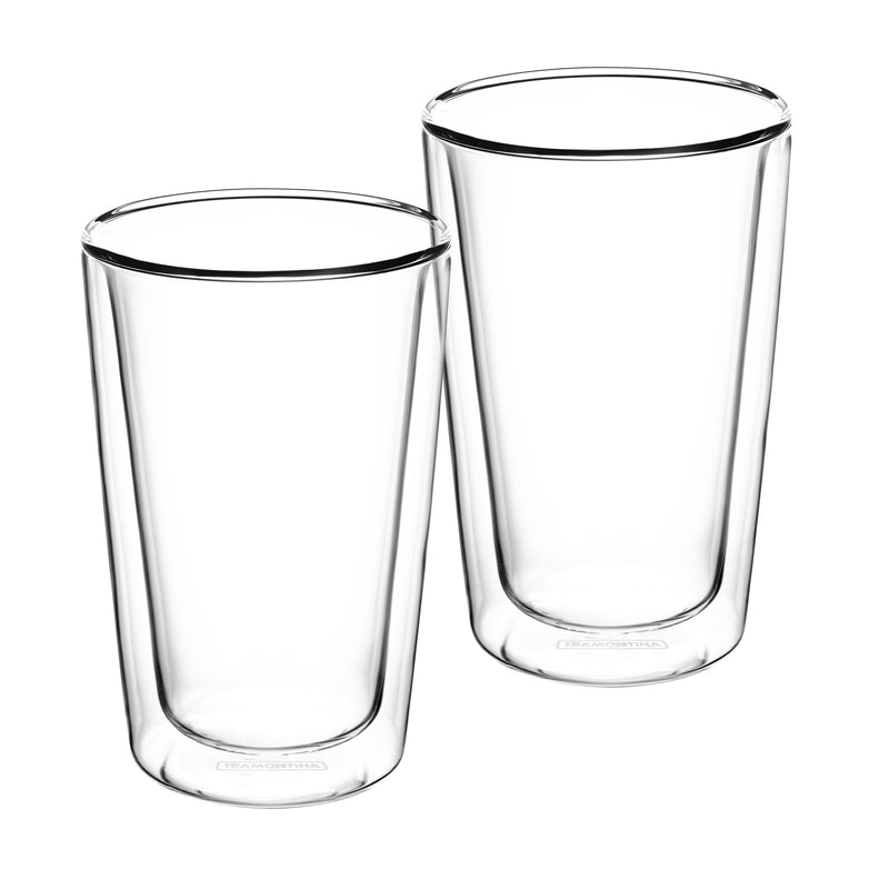 Load image into Gallery viewer, Tramontina Coffee &amp; Tea Latte Cup, 2Pc Double Wall Glass, 330ml
