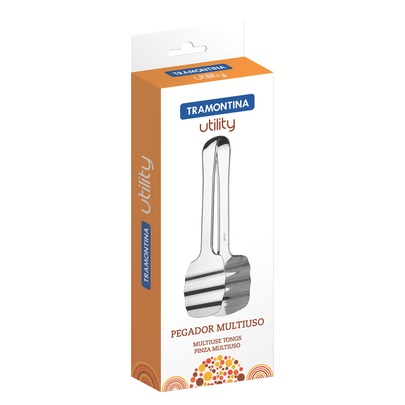 Load image into Gallery viewer, Tramontina Utility multi-use stainless steel tongs
