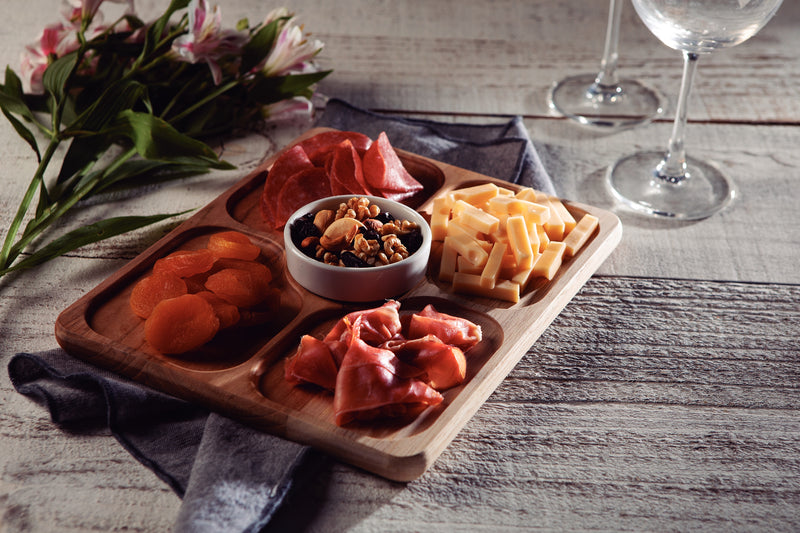 Load image into Gallery viewer, Tramontina Teak Wood Snack Set with Porcelain Pot, 2 pieces
