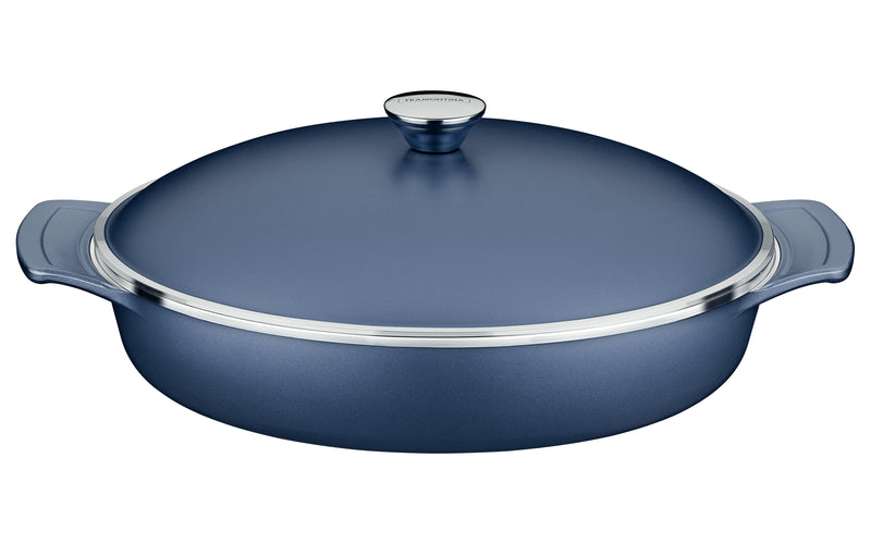 Load image into Gallery viewer, Tramontina Lyon Elemental Blue Forged Aluminum Frying Pan with Interior and Exterior Starflon High Performance Nonstick Coating 32 cm, 4.3 L
