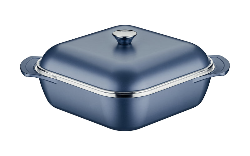 Load image into Gallery viewer, Tramontina Lyon Elemental Blue Forged Aluminum Square Casserole with Interior and Exterior Starflon High Performance Nonstick Coating 28 cm, 5.5 L
