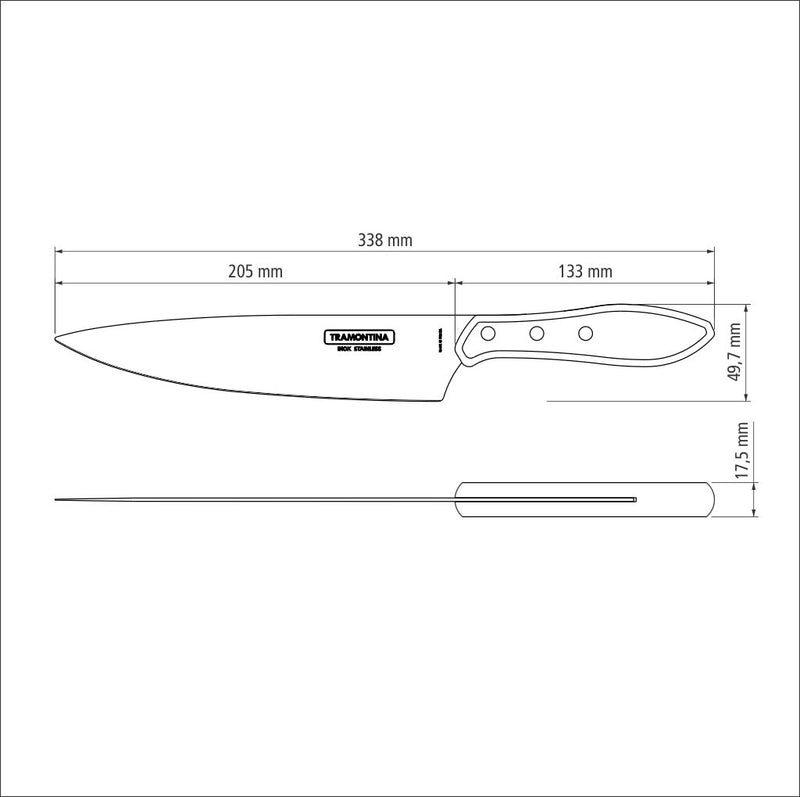 Load image into Gallery viewer, Tramontina Meat Knife with Stainless-Steel Blade and Treated Brown Polywood Handle 8&quot;
