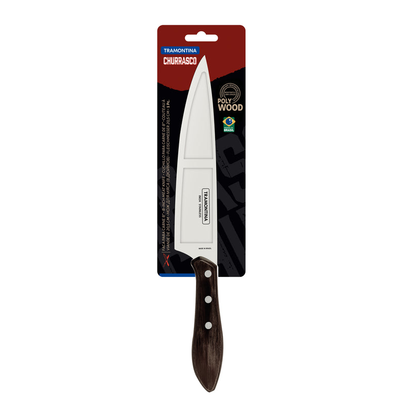 Load image into Gallery viewer, Tramontina Meat Knife with Stainless-Steel Blade and Treated Brown Polywood Handle 8&quot;
