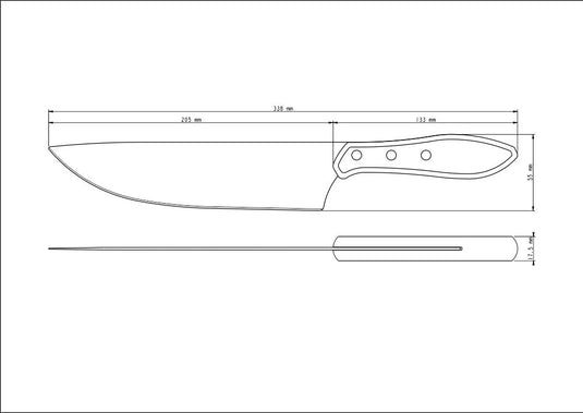 Tramontina Meat Knife with Stainless-Steel Blade and Treated Brown Polywood Handle 8"