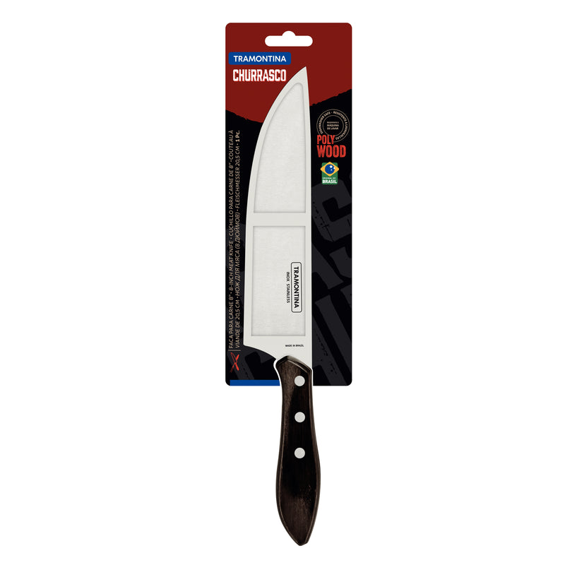 Load image into Gallery viewer, Tramontina Meat Knife with Stainless-Steel Blade and Treated Brown Polywood Handle 8&quot;
