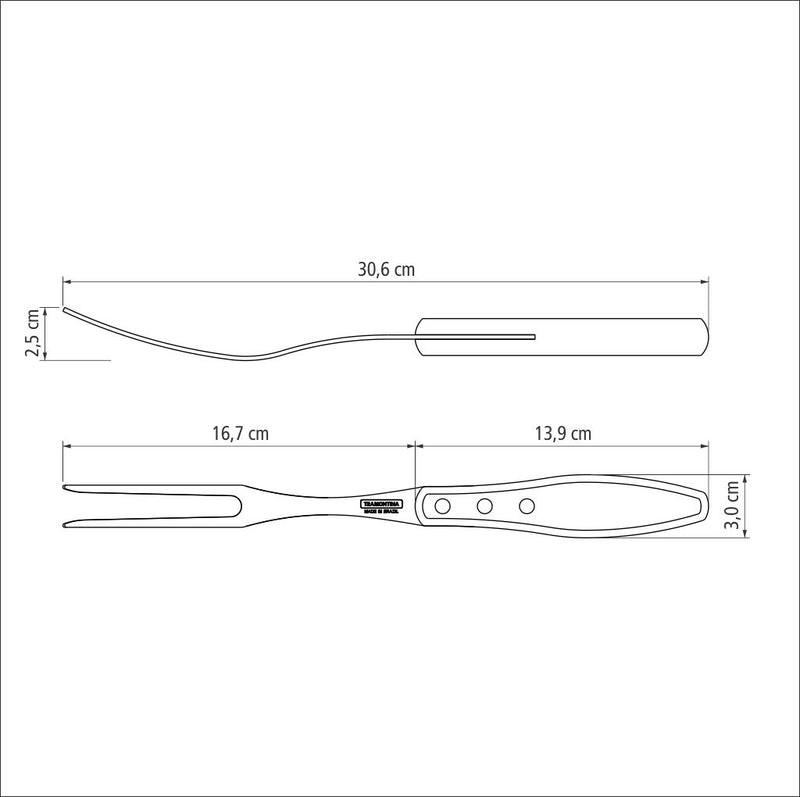 Load image into Gallery viewer, Tramontina Churrasco Carving Fork with Stainless-Steel Blade and Treated Brown Polywood Handl
