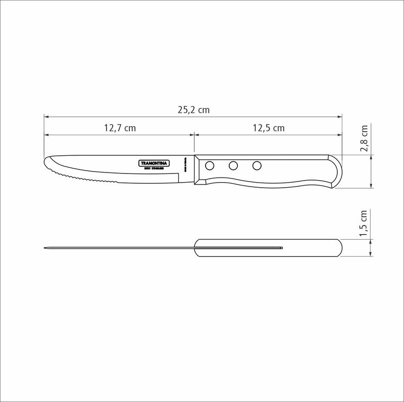 Load image into Gallery viewer, Tramontina Jumbo Steak Knife with Stainless-Steel Blade and Treated Red Polywood Handle 5&quot;
