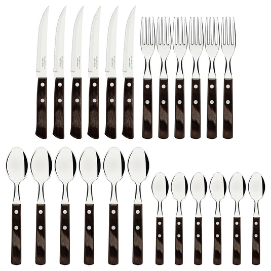 Tramontina 24-Piece Polywood Cutlery Set