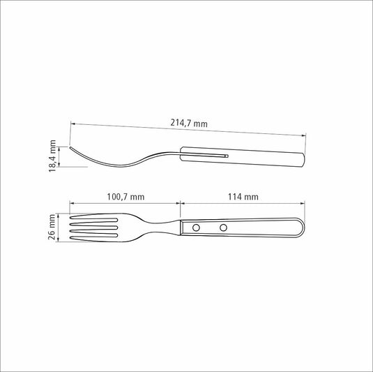 Tramontina Jumbo Fork with Stainless-Steel Tines and Treated Brown Polywood Handle