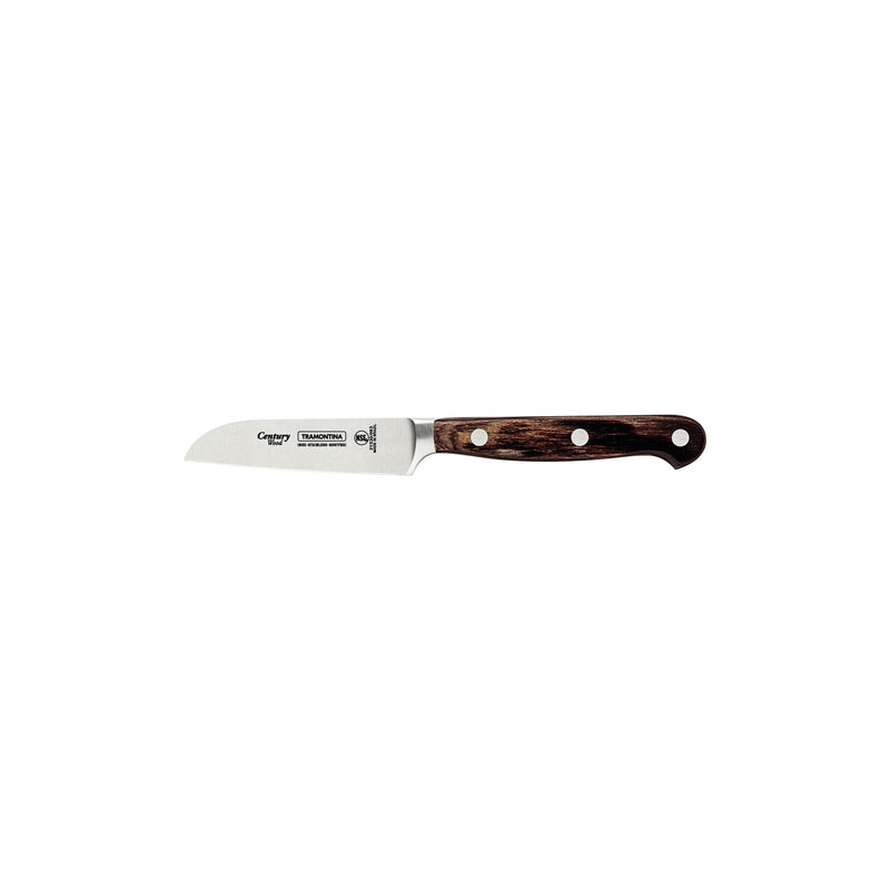 Load image into Gallery viewer, Tramontina Century Wood Stainless-Steel Vegetable and Fruit Knife with Brown Treated-Wood Handle 3&quot;
