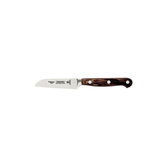 Tramontina Century Wood Stainless-Steel Vegetable and Fruit Knife with Brown Treated-Wood Handle 3"
