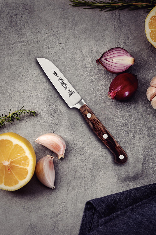 Tramontina Century Wood Stainless-Steel Vegetable and Fruit Knife with Brown Treated-Wood Handle 3