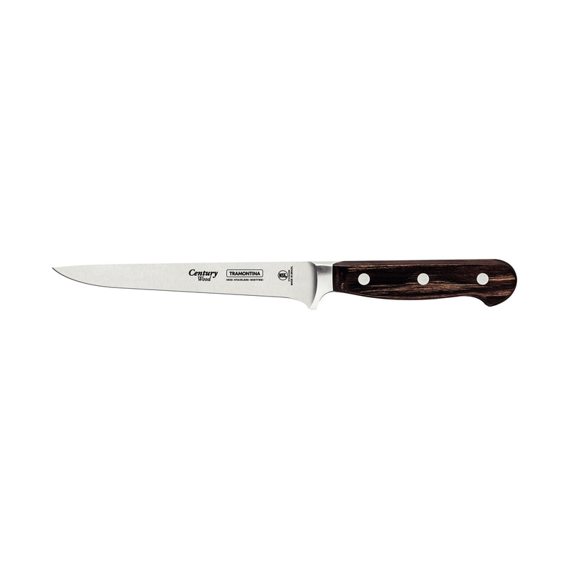 Load image into Gallery viewer, Tramontina Century Wood Boning Knife with Stainless-Steel Blade and Brown Treated-Wood Handle 6&quot;
