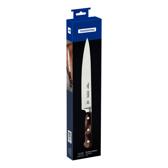 Tramontina Century Wood Utility Knife with Stainless-Steel Blade and Brown Treated-Wood Handle 8"