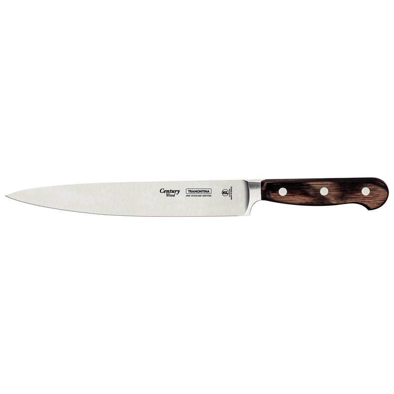 Load image into Gallery viewer, Tramontina Century Wood Utility Knife with Stainless-Steel Blade and Brown Treated-Wood Handle 8&quot;
