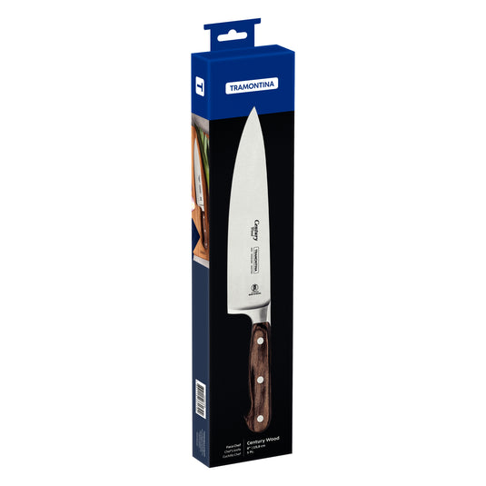 Tramontina Century Wood Chef's Knife with Stainless-Steel Blade and Brown Treated-Wood Handle 8"