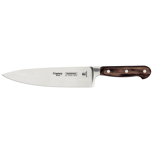 Tramontina Century Wood Chef's Knife with Stainless-Steel Blade and Brown Treated-Wood Handle 8"