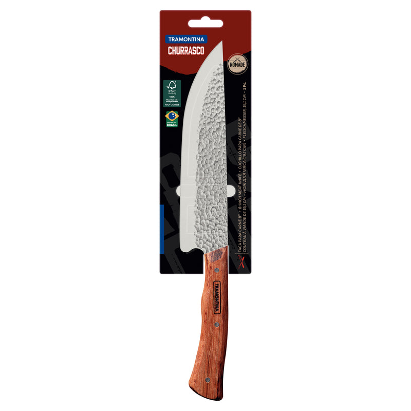 Load image into Gallery viewer, Tramontina Nômade 8&quot; Meat Knife with Stainless-Steel Blade and Wood Handle
