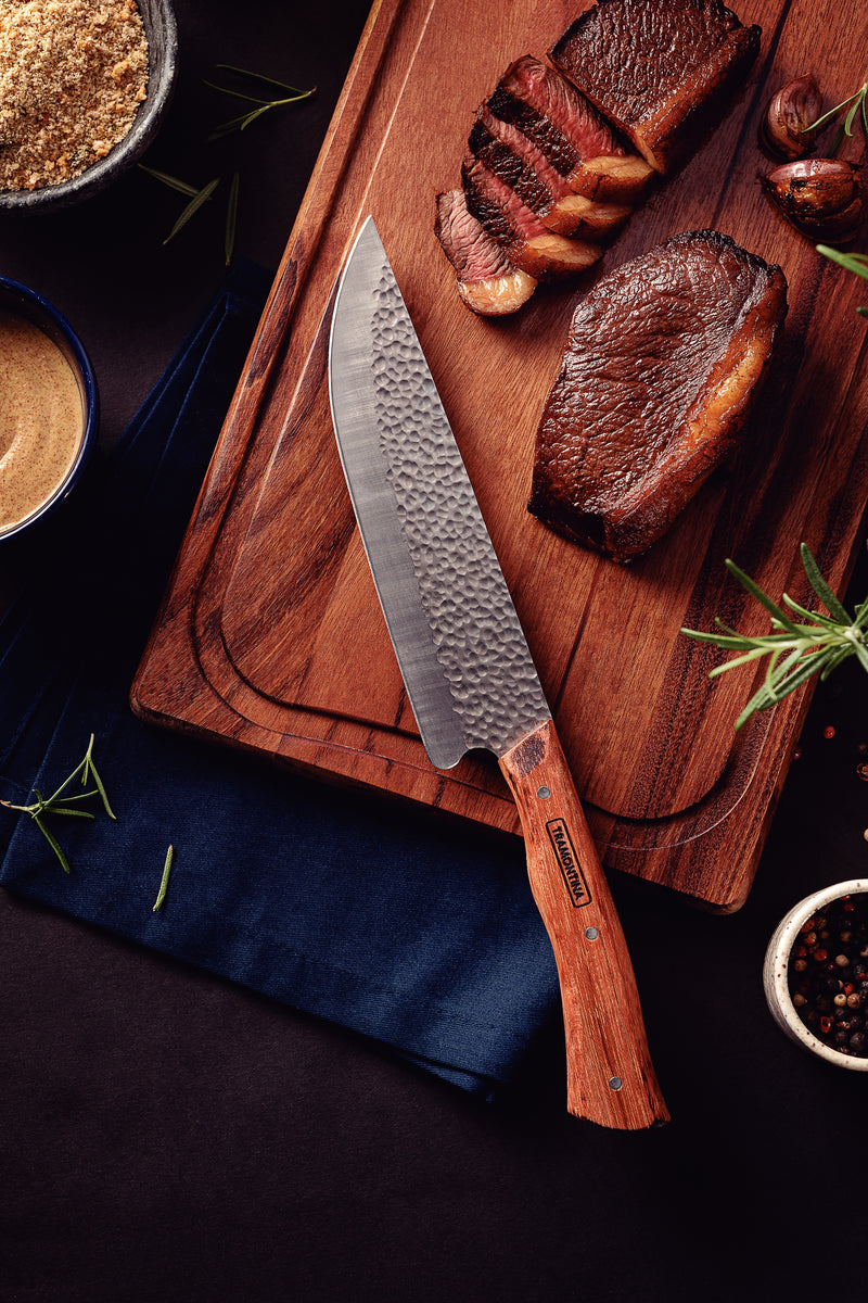 Load image into Gallery viewer, Tramontina Nômade 8&quot; Meat Knife with Stainless-Steel Blade and Wood Handle
