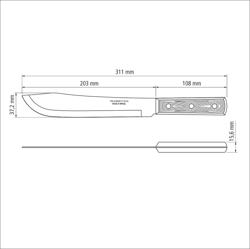 Load image into Gallery viewer, Tramontina Plenus Kitchen Knife with Stainless-Steel Blade and Black Polypropylene Handle 8&quot;
