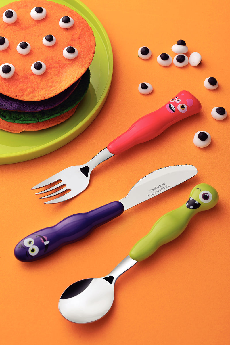 Load image into Gallery viewer, Tramontina Lirous 3-Piece Colorful Children&#39;s Flatware Set
