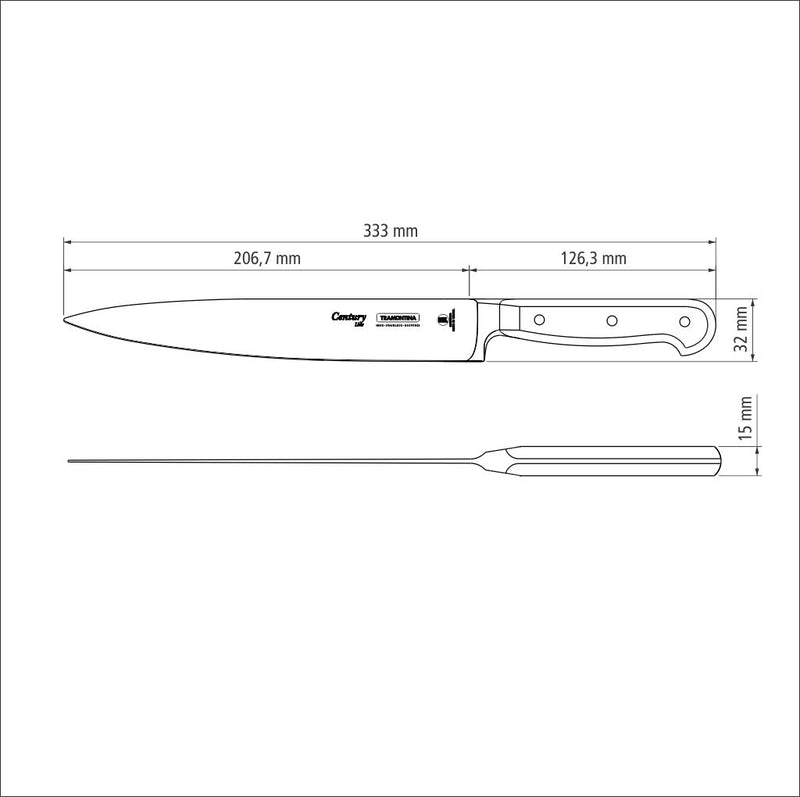 Load image into Gallery viewer, Tramontina Century 8&quot; Utility Knife with Stainless-Steel Blade and Fiberglass-Reinforced Polycarbonate Handle
