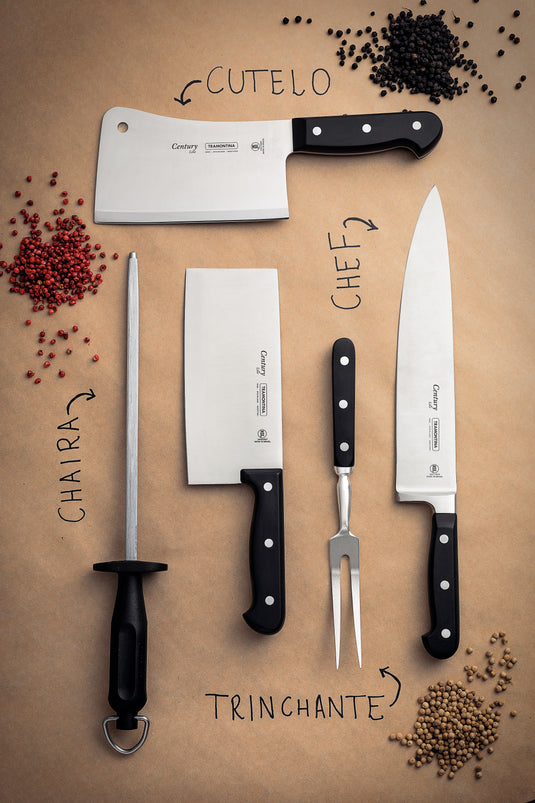 Tramontina Century 10" Chef's knife with Stainless-Steel Blade and Black Polycarbonate Handle