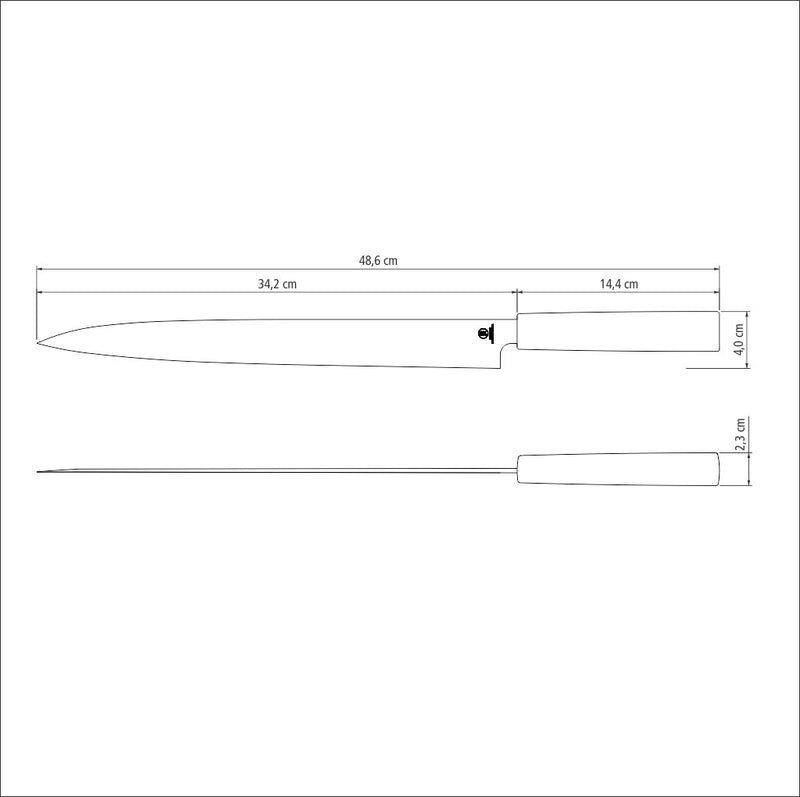 Load image into Gallery viewer, Tramontina Sushi 13&quot; stainless steel yanagiba knife with nylon handle
