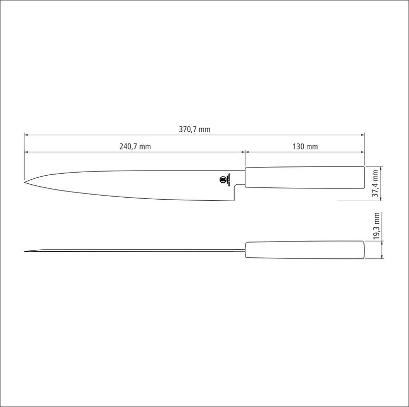 Load image into Gallery viewer, Tramontina Sushi 9&quot; stainless steel yanagiba knife with nylon handle
