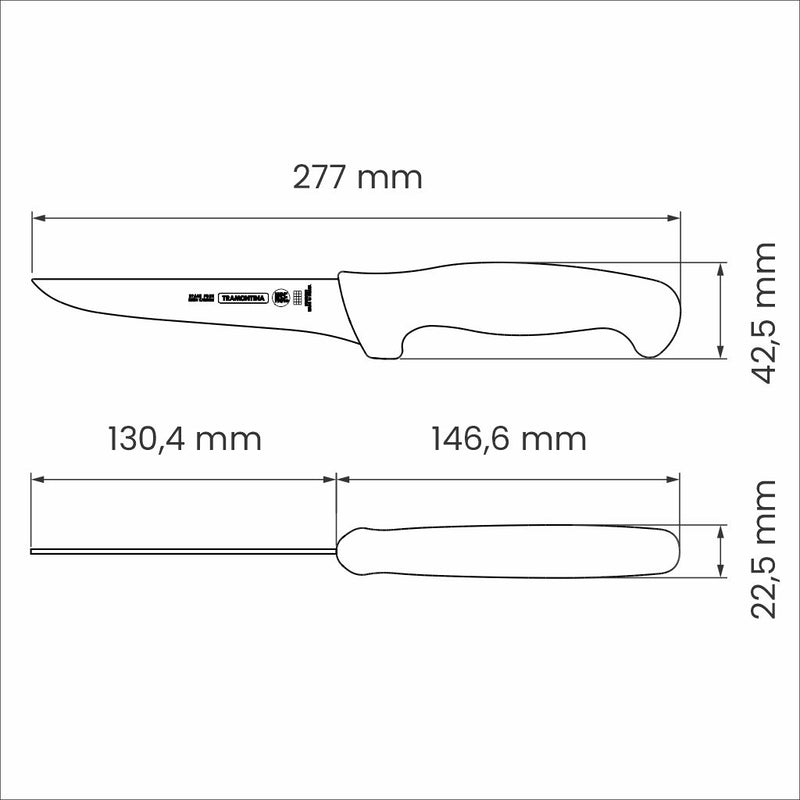 Load image into Gallery viewer, Tramontina Professional 5&quot; Boning Knife with Stainless Steel Blade and White Polypropylene Handle
