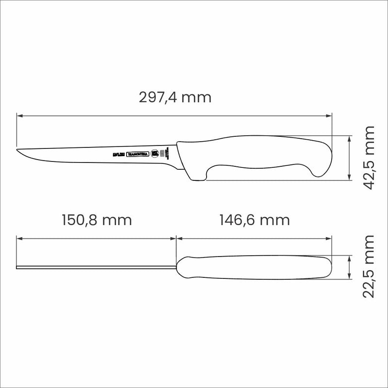 Load image into Gallery viewer, Tramontina Professional Boning Knife with Stainless-Steel Blade and White Polypropylene Handle 6&quot;
