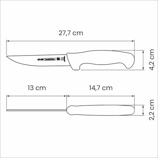 Tramontina Professional Boning Knife with Stainless-Steel Blade and White Polypropylene Handle 5