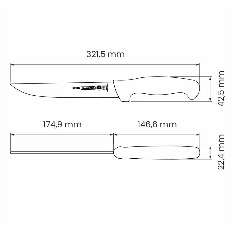 Load image into Gallery viewer, Tramontina Professional Boning Knife with Stainless-Steel Blade and White Polypropylene Handle 7&quot;
