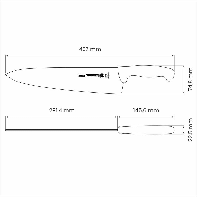 Load image into Gallery viewer, Tramontina Professional 12&quot; Meat Knife with Stainless-Steel Blade and White Polypropylene Handle
