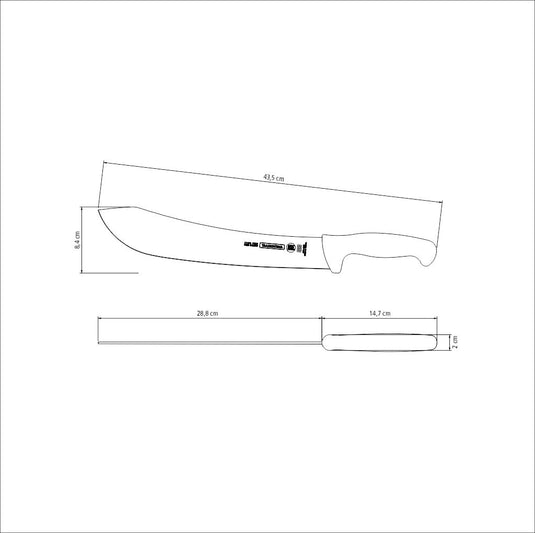 Tramontina Professional 12" Meat Knife with Stainless-Steel Blade and White Polypropylene Handle