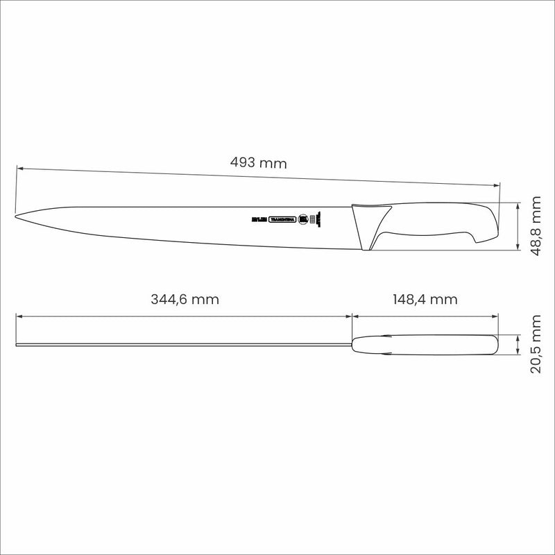 Load image into Gallery viewer, Tramontina Professional Butcher Knife with Stainless-Steel Blade and White Polypropylene Handle 14&quot;
