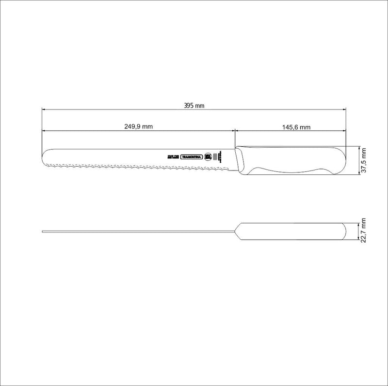 Load image into Gallery viewer, Tramontina Professional Cake/Bread Knife with Stainless-Steel Blade and White Polypropylene Handle 10&quot;
