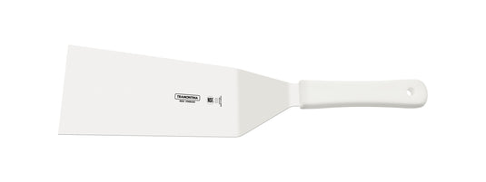 Tramontina Professional Hamburger Spatula with Stainless-Steel Blade and White Polypropylene Handle 8x3