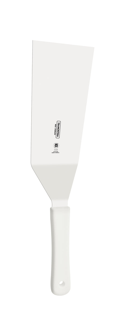 Tramontina Professional Hamburger Spatula with Stainless-Steel Blade and White Polypropylene Handle 8x3