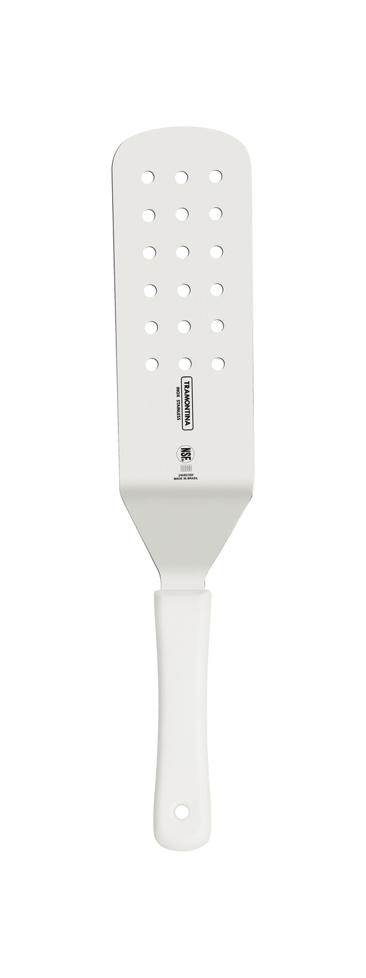 Tramontina Professional Frying Spatula with Stainless-Steel Blade and White Polypropylene Handle 9x3