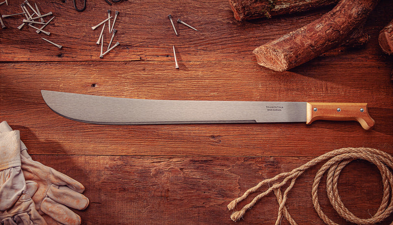 Load image into Gallery viewer, Tramontina Machete with Carbon Steel Blade and Wood Handle
