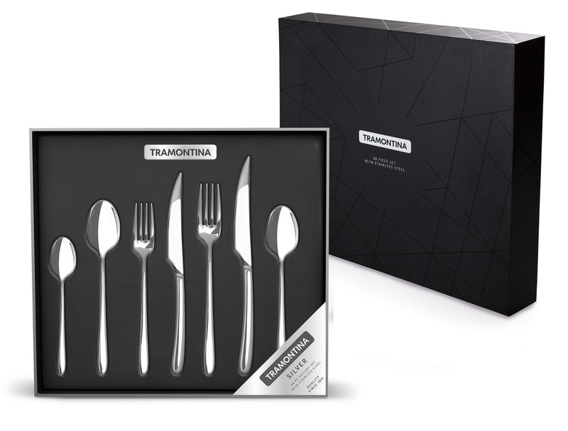 Load image into Gallery viewer, Tramontina Silver Cutlery Set, 56 PC
